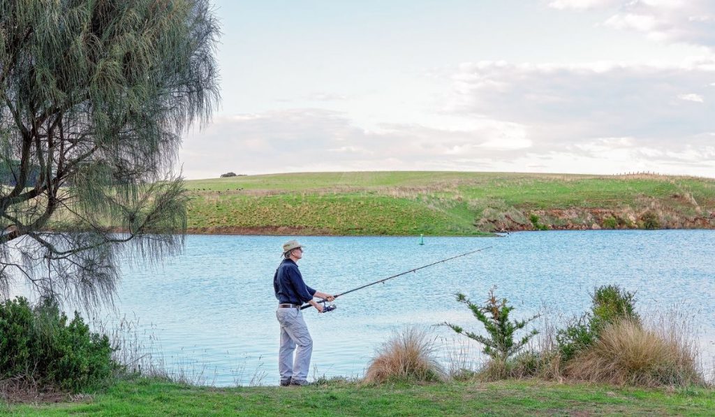 a retiree enjoying his time fishing