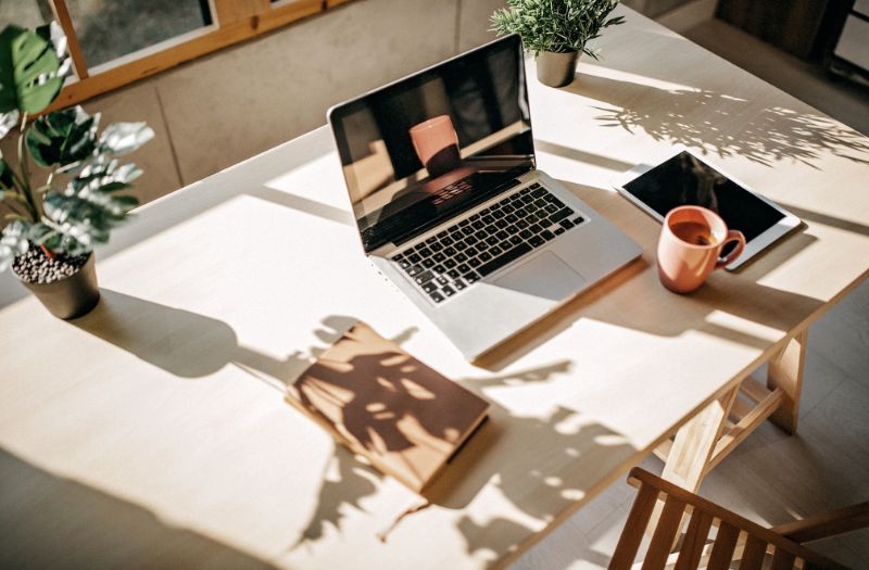 tidy office table at home