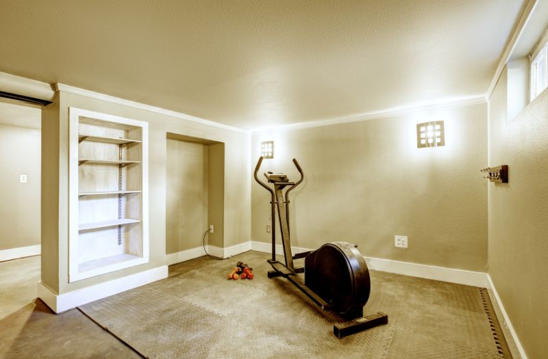 gym equipments in a room