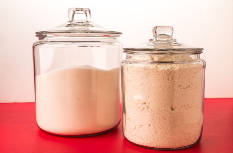 flour stored in mason jars