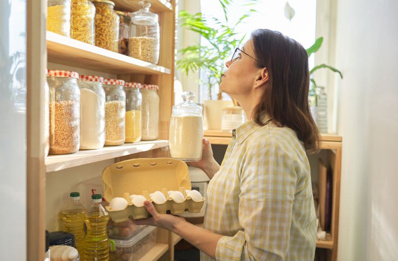 woman restocking her pantry