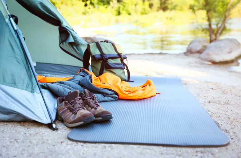 camping tent and stuff at the camping site