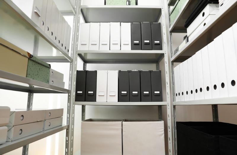 document and archive storage in a storage facility