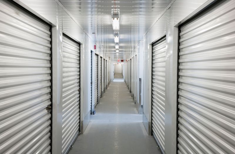 clear hallway in the storage facility