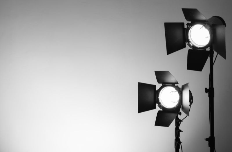 studio lights in the storage unit